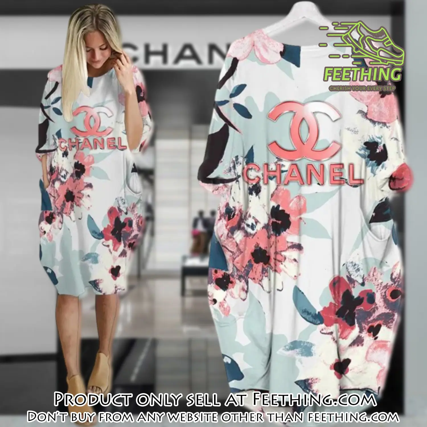 Chanel flower batwing pocket dress luxury brand for women pd078 ft4837099